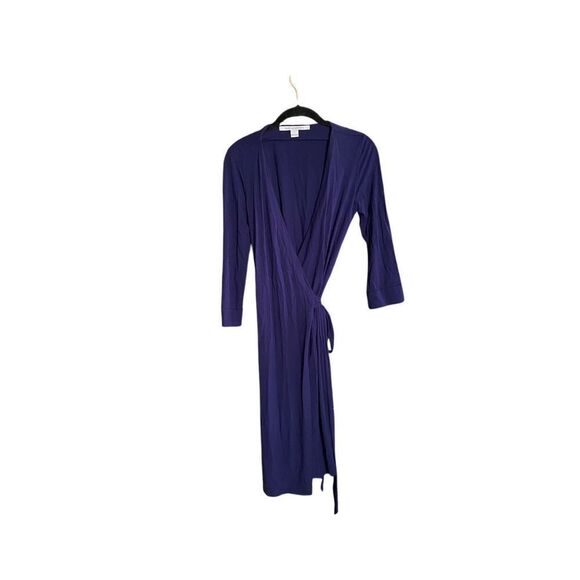 Diane von Fürstenberg women’s navy blue classic wrap dress size 4 - Picture 2 of 3